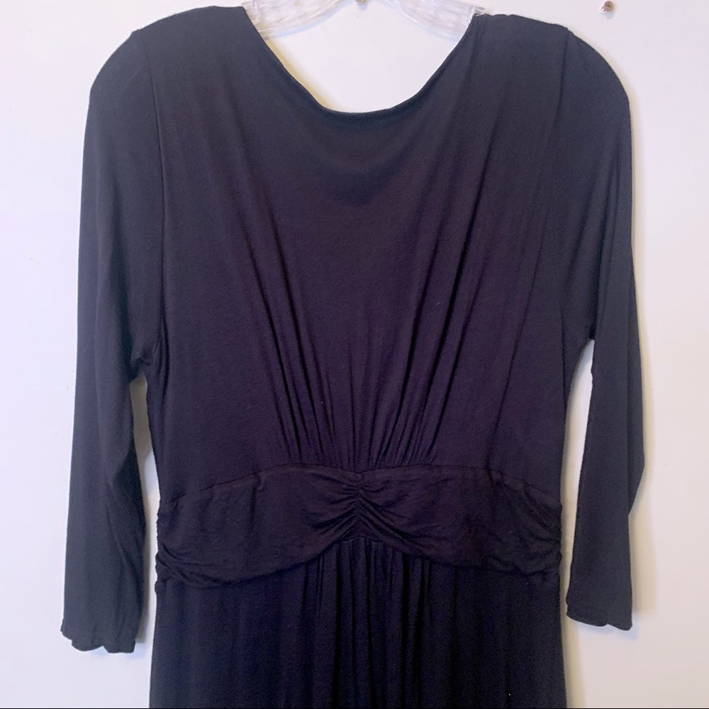 PURE COLLECTION Black Jersey Faux Wrap Midi Dress - Picture 11 of 16